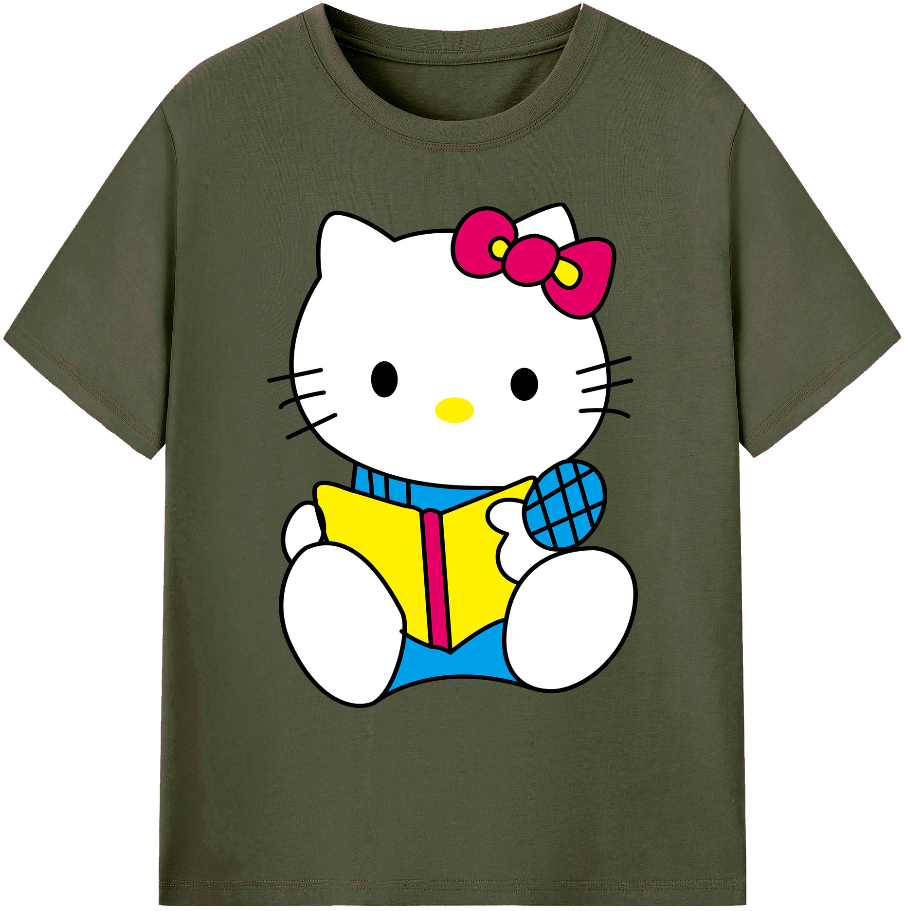 （画像用） Hello Kitty ハローキティ 綿100％ メンズ半袖Tシャツ｜肌触りやわらか＆通気性